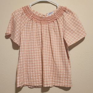 Peach smocked top